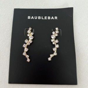 BaubleBar Gold Tone & Rhinestone Farah Ear Crawlers Earrings Fab Fit Fun